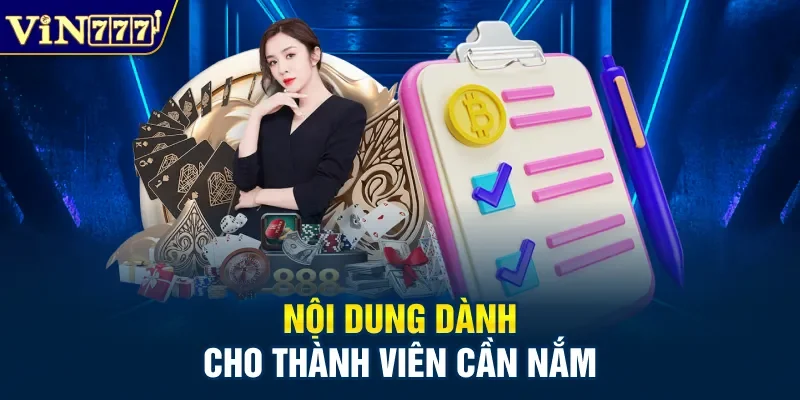 Nội dung dành cho thành viên cần nắm